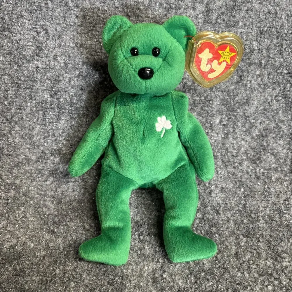 1997 ULTRA RARE Erin Ty Beanie Baby with Eyes ERROR, Beanie babies RETIRED Ty Er